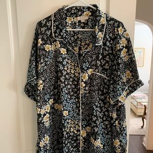 Floral satin pajamas